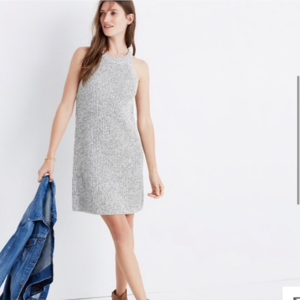 Madewell Valley Marled Gray Knitted Cotton Sleeveless Mini Dress XS Style# G2193